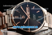 Tag Heuer Carrera Calibre 5 Swiss ETA 2824 Automatic Steel Case Black Dial With Stick Markers Steel Bracelet