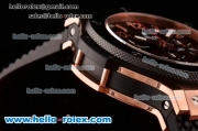 Hublot Big Bang Chrono Clone HUB4100 Automatic Rose Gold/Ceramic Case with Black Rubber Strap Black Dial