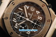 Audemars Piguet Royal Oak Offshore Grey Themes Chronograph Swiss Valjoux 7750 Automatic Movement Titanium Case with Black Rubber Strap-Run 12@Sec