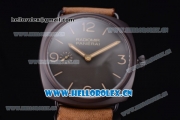 Panerai Radiomir Composite Automatic Clone P.3000 Automatic PVD Case with Black Dial and Brown Leather Strap (ZF)