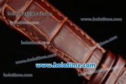 Patek Philippe Calatrava Miyota Quartz Steel Case with Silver Stick Markers and Brown Dial