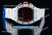 Richard Mille RM 011 Felipe Massa Chronograph Swiss Valjoux 7750 Automatic Ceramic Rose Gold Case with Black Dial Red Arabic Numeral Markers and White Rubber Strap