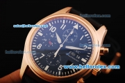 IWC Pilot Chronograph Swiss Valjoux 7750 Automatic Movement Rose Gold Case with Brown Dial and White Markers