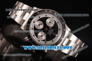 Rolex Daytona Vintage Chrono Miyota OS20 Quartz Steel Case/Bracelet with Point Markers and Black Dial - White Inner Bezel