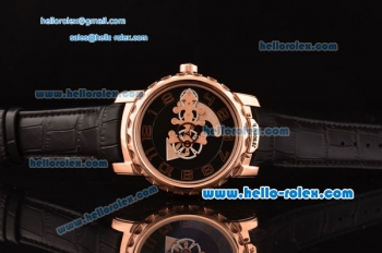 Ulysse Nardin Freak Asia ST18-CHG Automatic Rose Gold Case with Black Leather Strap Black Dial Numeral Markers