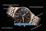 IWC Pilot's Watches Spitfire Chronograph Swiss Valjoux 7750 Automatic Full Stel with Black Dial and White Arabic Numeral Markers (BP)