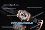 Audemars Piguet Royal Oak Offshore Seiko VK67 Quartz Rose Gold/Diamonds Case with White Dial and Arabic Numeral Markers Black Rubber Strap