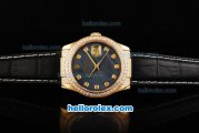 Rolex Datejust Swiss ETA 2836 Automatic Movement Black Dial with Diamond Bezel-Diamond Markers