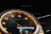 Rolex Datejust Automatic Movement ETA Coating Case with Black Diamond Bezel-Black Dial