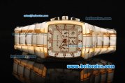 Bvlgari Diagono Professional Chronograph Quartz Movement Steel Case with White Dial and Two Tone Strap