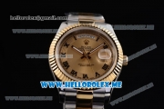 Rolex Day-Date II Asia Automatic Two Tone Case/Bracelet with Yellow Gold Dial and Luminous Hands