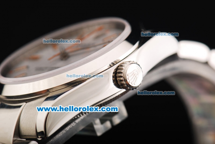 Rolex Milgauss Oyster Perpetual Automatic Movement with White Dial and Orange Stick Marker-SS Strap - Click Image to Close