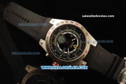 Ferrari Chronograph Quartz Movement Steel Case with Dot Hour Markers and Black Rubber Strap