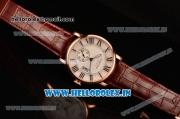 Cartier Rotonde De Asia Automatic Rose Gold Case with White Dial and Black Roman Numeral Markers