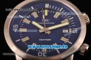 IWC Aquatimer Vintage 1967 Swiss ETA 2824 Automatic Steel Case with Stick Markers Blue Dial and Blue Rubber Strap