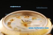 Rolex Datejust Automatic Movement ETA Coating Case with Gold Roman Numerals and Gold Bezel