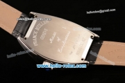 Franck Muller Casablanca Automatic Movement Steel Case with White Dial and Black Leather Strap