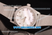 Omega De Ville Prestige Miyota Quartz Stainless Steel Case/Bracelet with White MOP Dial Diamonds Markers