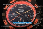 Breitling Chronomat B01 Chrono Swiss Valjoux 7750 Automatic PVD Case with Black Dial and Orange Inner Bezel (GF)