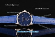 Ulysse Nardin Classico Miyota OS2035 Quartz Steel Case with Stick Markers Blue Dial and Blue Leather Strap