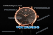 IWC Portofino Automatic Miyota 9015 Automatic Rose Gold Case with Black Dial and Stick Markers