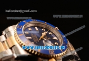 Rolex Submariner Swiss ETA 2836 Automatic Two Tone Case/Bracelet with Blue Dial Diamonds (BP)