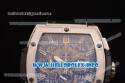 Hublot MP-06 Senna Champion 88 Chrono Miyota Quartz Steel Case with Skeleton Dial and Yellow/Black Leather Strap