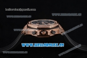 Audemars Piguet Royal Oak Offshore Seiko VK67 Quartz Rose Gold/Diamonds Case with Black Dial and Black Rubber Strap