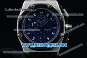 Audemars Piguet Royal Oak Offshore Juan Pablo Montoya Chrono Miyota OS10 Quartz Steel Case with Blue Dial and Blue Leather Strap (EF)