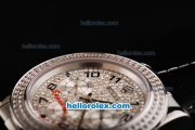 Rolex Daytona Automatic Movement Steel Case with Diamond Bezel-Diamond Dial and Black Numeral Hour Markers