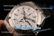 IWC Ingenieur Chrono Swiss Valjoux 7750 Automatic Titanium Case with White Dial Black Rubber Strap and White Stick Markers - 1:1 Original (K)