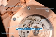 Audemars Piguet Royal Oak Swiss ETA 2824 Automatic Full Rose Gold with Sitck Markers and Blue Dial - 1:1 Original