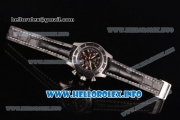Breitling Superocean Chronograph II Chronograph Swiss Valjoux 7750 Automatic Steel Case with Black Dial Black Leather Strap and Oranger Second Hand