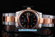 Rolex Milgauss Oyster Perpetual Automatic Movement Black Dial with RG Bezel and Two Tone Strap