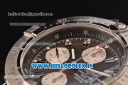 Breitling Avenger Chrono Swiss Valjoux 7750-SHG Automatic Stainless Steel Case Stick Markers with Blakc Leather Strap and Black Dial