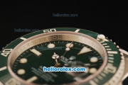 Rolex Submariner Swiss ETA 2836 Automatic Movement Steel Case and Strap with Green Dial and Green Ceramic Bezel