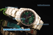 Rolex Daytona II Chronograph Swiss Valjoux 7750 Automatic Movement Full Steel with Green Dial and White Markers