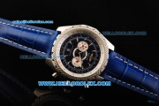 Breitling Bentley Supersports Chronograph Miyota Quartz Movement Steel Case with Blue Dial and Blue Leather Strap