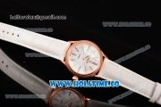 Rolex Cellini Time Asia 2813 Automatic Rose Gold Case with White Dial White Leather Strap and Stick/Roman Numeral Markers