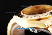 Rolex Daytona Swiss Valjoux 7750 Chronograph Movement Full Gold with Black Subdials and White Stick Marker