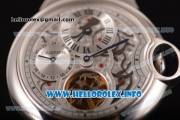 Cartier Ballon Bleu De Tourbillon Asia Automatic Steel Case with Skeleton Dial and Genuine Brown Leather Strap