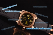 Bell & Ross BR 03-51 Automatic Movement Full Rose Gold Case with Black Dial and Yellow Markers