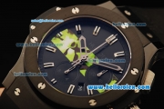 Hublot Big Bang Chronograph Swiss Valjoux 7750 Automatic Movement PVD Case and Bezel with Black Rubber Strap