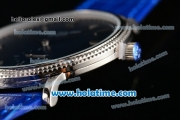 Patek Philippe Calatrava Miyota Quartz Steel Case with Silver Stick Markers and Blue Dial