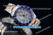Rolex Yacht-Master II Chrono Swiss Valjoux 7750 Automatic Two Tone Case with White Dial and Two Tone Bracelet - (BP)
