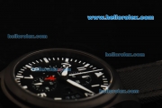 IWC Pilot's Watch TOP GUN Chronograph Quartz Movement PVD Case with Black Dial and Black Strap