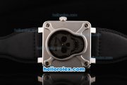 Bell & Ross BR 01-94 Automatic Movement with Silver Case and skeleton Dial-Black Leather Strap Bell & Ross BR 01-94 Automatic Movement with Silver Case and skeleton Dial-Black Leather Strap