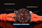 Gaga Milano Chrono 48 Miyota OS20 Quartz PVD Bezel with Black Dial and Orange Numeral Markers