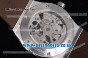 Hublot Classic Fusion Skeleton Asia Automatic Steel Case with Skeleton Dial and Brown Rubber Strap