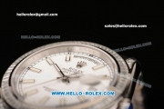 Rolex Day-Date II Swiss ETA 2836 Automatic Steel/Diamond Case with White Dial Diamond Bezel and Stick Markers